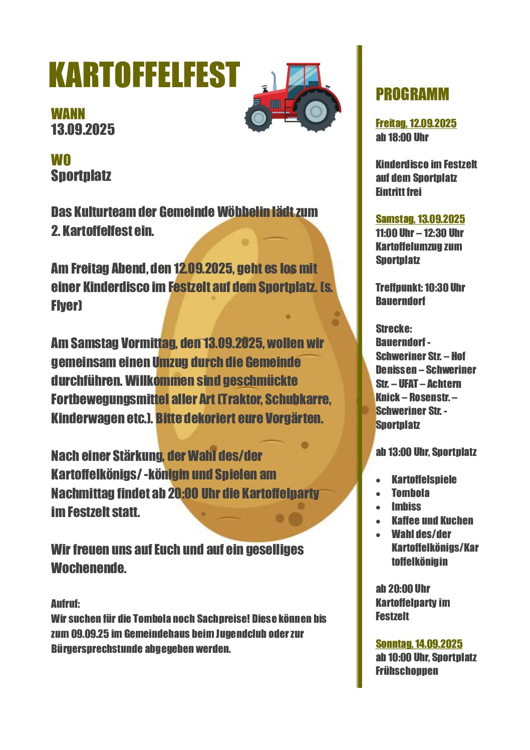 Kartoffelfest 13.09.2025